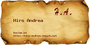 Hirs Andrea névjegykártya
