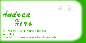 andrea hirs business card
